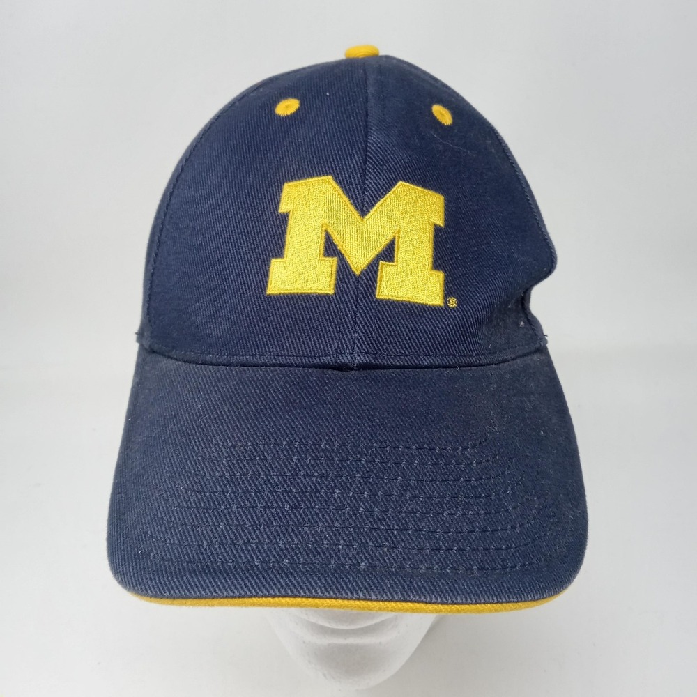 Michigan Wolverines Hat Cap Strap Back Youth One Size Blue NCAA Signatures Boys